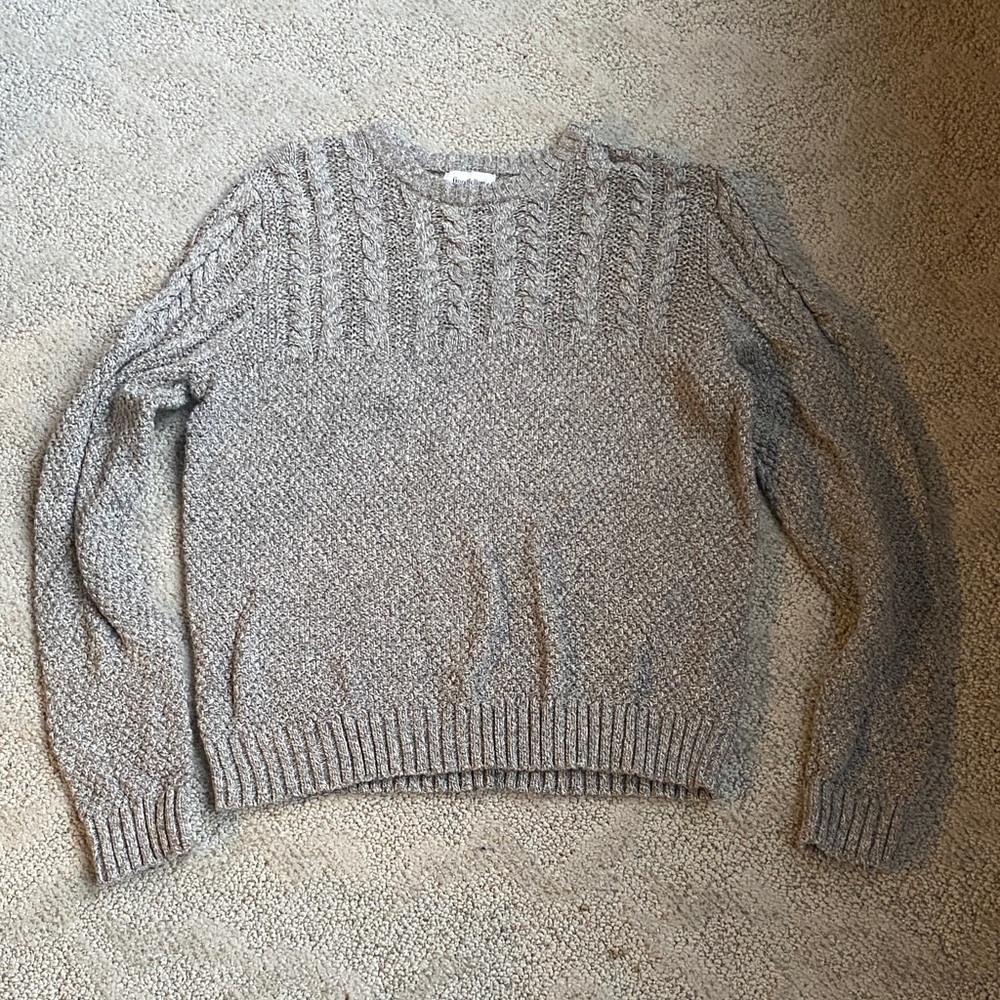 Goodfellow & Co Men's Gray Cable Knit Crewneck Sweater 60% cotton 40% nylon